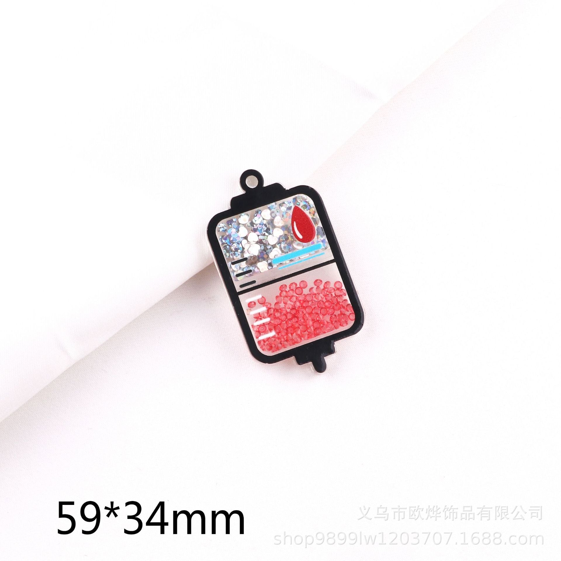 Wholesale 10PCS FlatBack Medical Clothes Quicksand Acrylic Bag Pin Patch DIY Accessories
